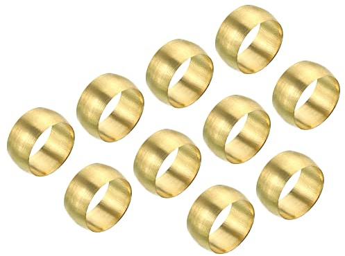 PATIKIL 12mm Tube OD Laiton Compression Manchons Embouts, 25 Lot Laiton Embout Raccord Laiton Compression Raccord Assortiment Kit pour Air Eau Gaz Tuyau