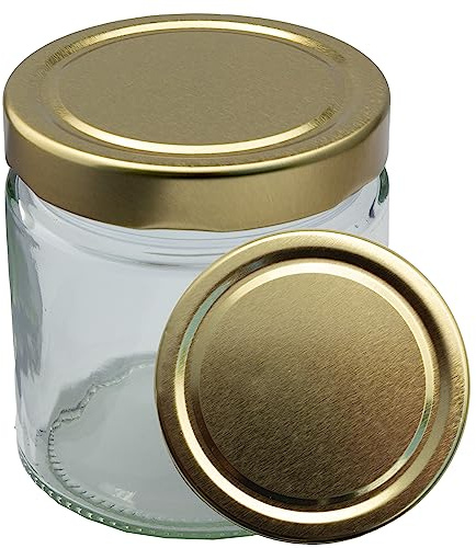 Imkado Deep-Twist-Off Honigglas mit Metalldeckel 500g | Gold | 1 Paket (91 Stk)