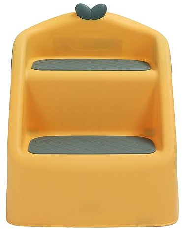 Escabeau pour Enfants, fonctionnalité Pliable 3 en 1 avec Garde-corps Surélevés, échelle Sûre pour les Tout-petits pour L'indépendance, Idéal (Jaune