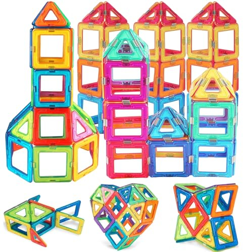 Capgoost Magnetische Bausteine, 36 Teile Magnete Bauklötze Spielzeug, Kinder DIY Magnetspielzeug, Magnetbausteine Magneten Kinder, Lustiges Pädagogisches Bauspielzeug für Jungen Mädchen ab 3 Jahren