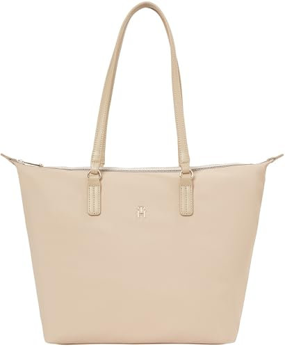 Tommy Hilfiger Damen Tote Bag Tasche Poppy mit Reißverschluss, Beige (Beige), Einheitsgröße