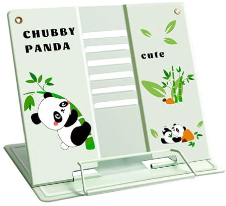 SHUOHONG Buchständer Metall, Verstellbarer Faltbarer Buchhalter Leseständer Kinder mit 6 Verstellbaren Positionen, Kochbuchhalter, Multifunktional Book Stand für Schule, Küche und Büro (Grün)