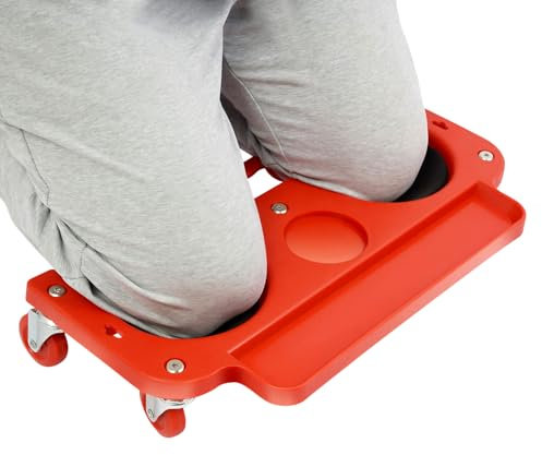 Xuyuw Genouillère à roulettes ergonomique – Coussin en éponge douce & structure PP robuste pour une protection optimale des genoux, mobilité flexible avec 5 roues universelles