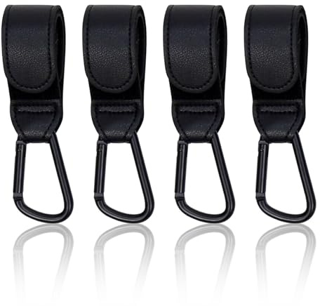 deegbbyi 4 Pezzi Ganci per Passeggino, Accessori per Passeggino, Ganci Carrozzina Porta Borse con Moschettone Clip Carrozzina, per Borsa Fasciatoio Borse, Bag Sospese, Borraccia