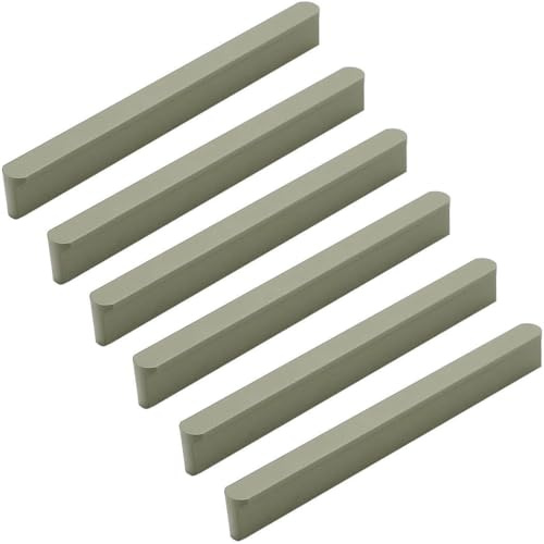 ZESLIV 6 stycken möbelhandtag, skåphandtag av aluminium, borrhålsavstånd 128 mm, gröna kökshandtag lådhandtag för garderob dörr lådor