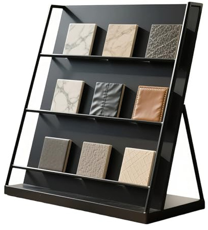 Displayställ för Butiker, Displayställ för Kakelskivor, Kraftigt Metallmaterial, Halkfri och Fallsäker Design, Lämplig för Bänkskivor i Skiffer/Trä/Kvarts(55x20x40cm/22x8x16in)