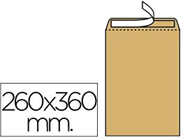 SOBRE LIDERPAPEL BOLSA N.12 KRAFT FOLIO ESPECIAL 260X360MM TIRA DE SILICONA CAJA DE 250 UNIDADES