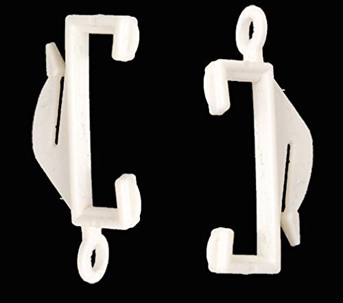 iPEAK Curtain Rail Track Glider Hooks White Plastic Sliding Hook Gliders (Pack of 100)