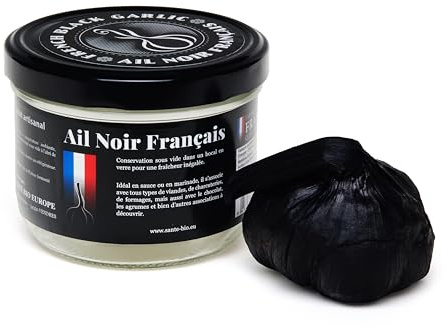 French Black Garlic - Tête d'Ail Noir Français de Piolenc - Médaille d'argent 2023 - Ingrédient Culinaire de Prestige - Antioxydant Naturel, Riche en Vitamines et Oligo-Éléments - 95 Grammes