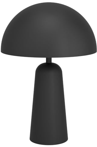EGLO Tischlampe Aranzola, Nachttischlampe in Pilzform, Deko Tischleuchte minimalistisch, Pilz Lampe für Wohnzimmer und Schlafzimmer, Metall in Schwarz und Weiß, E27