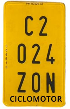 SANGOMOTOR Matrícula Taxi Coche Moto Nuevas Acrílica Homologada DGT (Ciclomotor, 100x168mm)