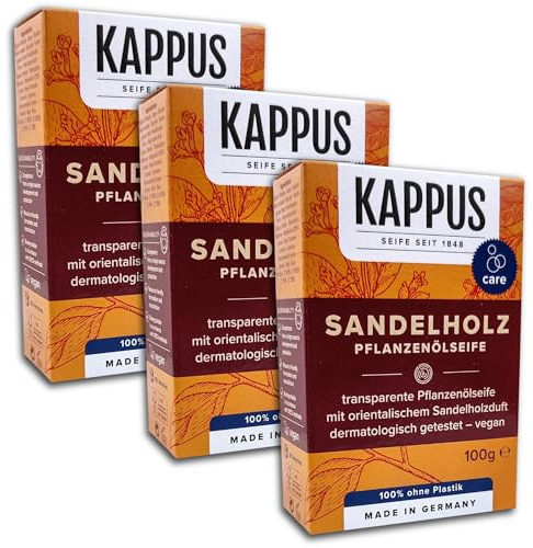 3-pack Capus Sandelträ vegetabilisk oljetvål tvålstycke 3 x 100 g