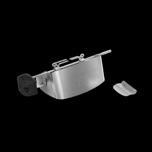 Weber Rotisserie for Q 1100N & Q 1200N Barbecues - Electric spit with Motor for Even Cooking and Crispy Results – Silver (3400858)