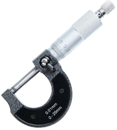 Micrómetro exterior de precisión de 0-25 mm, precisión de 0,001 mm, calibre métrico for medición externa.