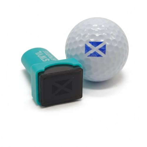 SWVL Sports Large Golf Ball Stamp Markers, Japanese Inks, Cool Design Stampers (Scotland Flag Blue)