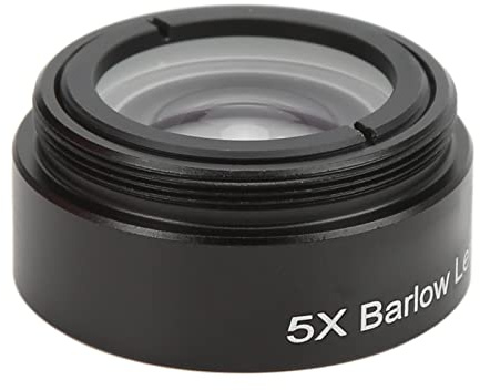 Zunate Premium Aluminiumlegering 5X Barlow-lins, Stereomikroskoplins med M28.6-gängat Gränssnitt för 1,25-tums Teleskopokular