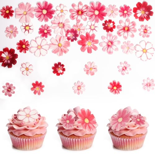 72 Piezas Sakura Flores para Tartas,Decoración de Pasteles con Flores Comestibles,Artículo Adornos Comestibles para Tartas de Sakura,para Bodas,Cumpleaños,Bautizos,Fiestas decoración