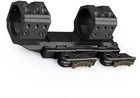 Supporto tattico per canne a sbalzo - Anello a doppio pezzo per tubo da 30 mm / 34 mm, con sgancio rapido e livello, per guida da 20 mm (1,57 34 mm nero)