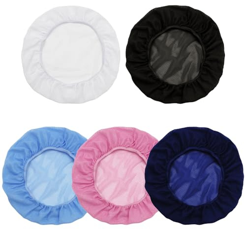 TRKETK 5 Piezas Redes Elásticas para Pelo de Cocina, Redecillas Ajustables Gorro de Malla Suave Redes Ajustables de Polialgodón Protector de Cabeza Envolvente para Hogar,BañO Y Trabajo