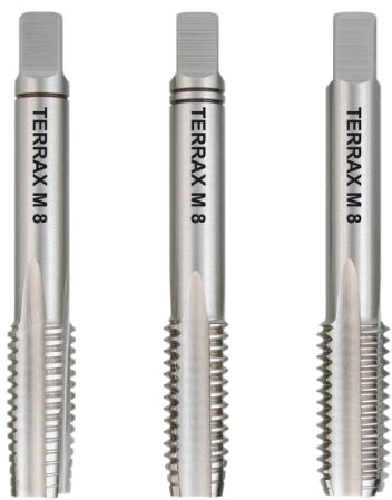 Ruko Terrax Handegewindebohrer Satz DIN 352 Geschliffen M8
