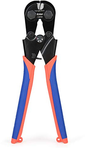 iCrimp 6mm Ratchet Wire Rope Cutter with 68 HRC Hardened Blade for Bicycle, Aircraft, Copper & Piano Cables, CWR60
