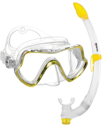 Mares Combo Pure Vision - Set maschera e boccaglio adulto, maschera Pure Vision in silicone, boccaglio Breezer semi-secco con valvola, snorkeling e esplorazione subacquea