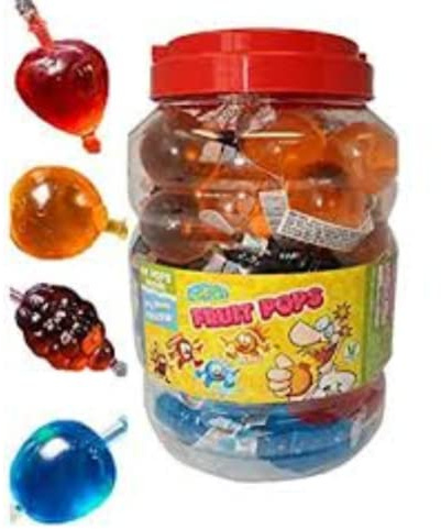 Crazy Candy Factory Fruit Pops, 35 ml x 44 – fruktsmaker, isklubbor, hel burk – godsaker för barnfest, sommarfest, grill, födelsedag och Tik Tok Challenge – Ice Pops
