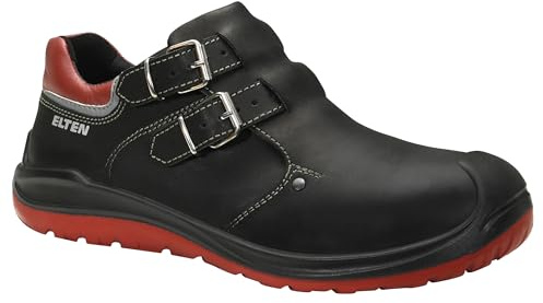 ELTEN Zapatos de techado Anderson Craft Low S3 HI (puntera de acero, hebilla doble, protección contra perforaciones, sin metales, antideslizantes, aislantes del calor, resistentes al calor), negro