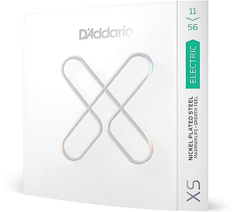D'Addario Electric Guitar Strings, XS Nickel Coated, XSE1156, Med Top/X-Heavy Bottom Gauge 11-56, 6-String Set, Pack of 1
