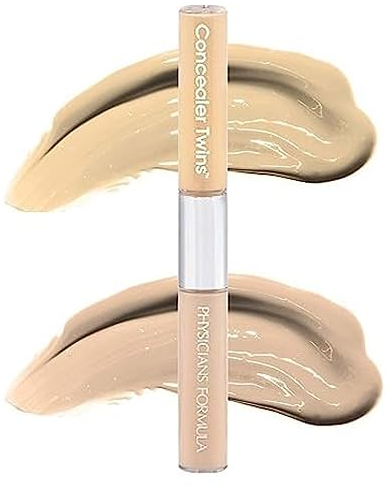 Physicians Formula Twins 2-en-1 Corrector Líquido de Color y Tono de Piel Claro, Resistente a Transferencias y al Agua, Tono Amarillo/Claro