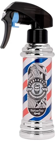 Barber Spray Bottle, Barber Stylist Fine Mist Sprayer, Refillable Container & Spray Bottle for Hairdressing, Cleaning, Plants 6.76 ounce (Silvery)