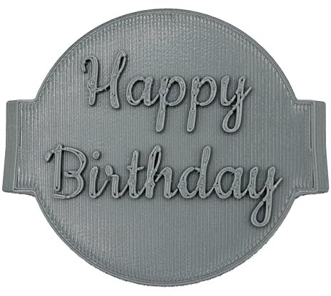 Happy Birthday Cookie Stamp Fondant Embosser 6cm (2.36 inches) for Baking, Icing, Fondant, Biscuits, Cookie, Cupcake, Decoration - Made in UK - The Cookie Factory