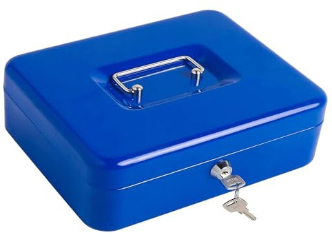 Kippen 10032B3 Boîte à monnaie avec plateau porte-monnaie. Couleur bleue. Dimensions : 250 x 180 x 90 mm.