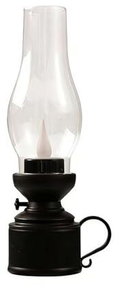 Lampe à pétrole vintage LED sans flamme, fonctionne à piles, lampe de table rétro, lanterne de grange pour une utilisation en intérieur, décoration d'intérieur, éclairage d'urgence, décoration de