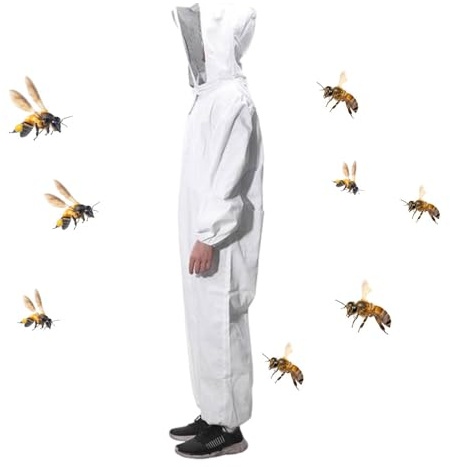 Ventilated Bee Suit - Skyddskläder för biodling, andningsbar Mesh Bee Suit | Helkroppsbiodlardräkt med slöja, lätt bidräkt, insektsskyddsutrustning, biodlingsbeda