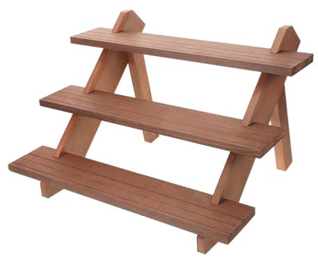 Happyyami Espositore per Gioielli Vassoio per Vaso da Fiori a Porta Piante da Tavolo Supporto per Piante a 3 Livelli Rastrelliera Portavasi Supporto da Tavolo per Piante Brown di Legno