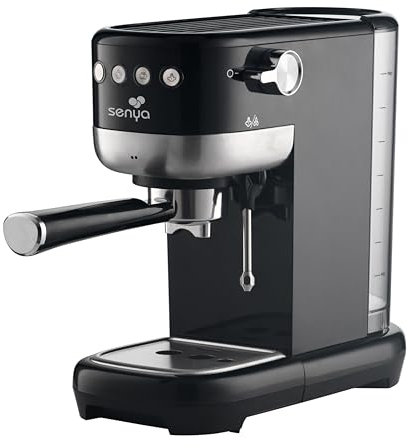 Senya Machine à café Tasty Coffee 20 bars, cafetière expresso et cappuccino 1300W, Thermoblock, mousseur de lait, arrêt automatique