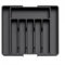 Portaposate da Cassetto Regolabile Grande Nero（33-57cm larghezza estendibile） - Portaposate Multifunzione con Divisori Rimovibili - per Cucchiai Forchette Bacchette