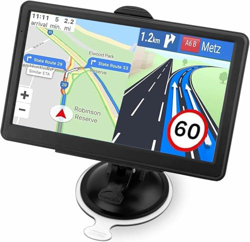 GPS Navigator for Car Truck RV, 7-inch High-Definition Touch Screen，2025 Maps (Free Lifetime Updates), Support Voice Turn Direction Guidance/Speed and Red Light Warning/Custom Truck Routing