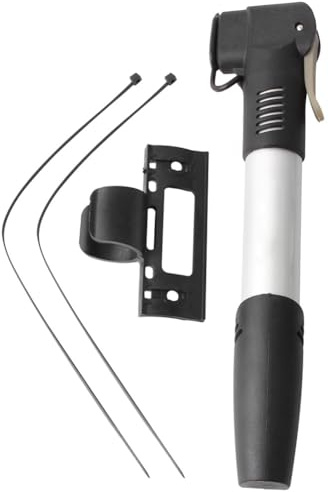 YYALYYON Pompa per Bici, Telaio in Lega di Alluminio, Resistente, per Schrader e Valvole, Formato Mini, con Supporto per Pompa e Fascia di Montaggio