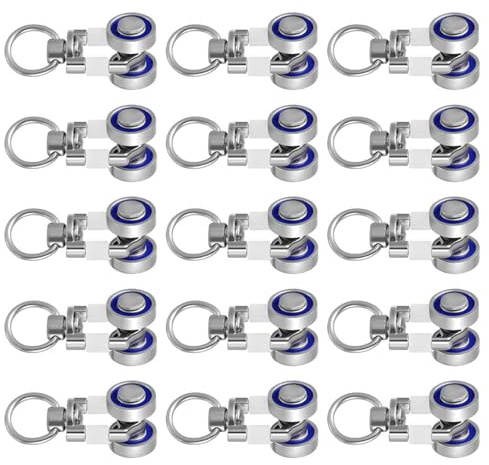Toddmomy Poulies Métalliques 15 Pièces pour Rails de Plafond, Roulettes Robustes pour Rideaux Coulissants, Accessoires pour Tringles de Fenêtres et Systèmes de Glissières Couleur Aléatoire