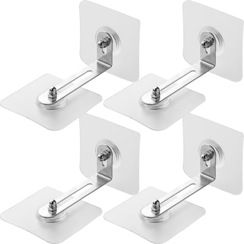 IWOWHERO 4 Anclajes Adhesivos para Muebles sin Taladrar, Resistentes al Desgaste, Instalación Simple, Ajuste 0-5.2 Cm, Protección para Niños y Mascotas Hogar