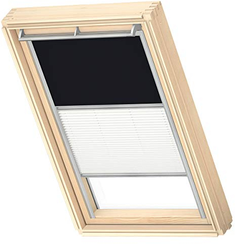VELUX Original Dachfenster Duo Verdunkelungsrollo für MK08, Schwarz, mit Grauer Führungsschiene