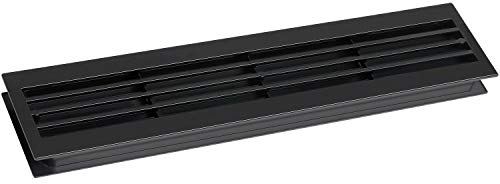 Lüftungsgitter für Zimmertüren, 454 x 90 mm, TS 40 mm, Kunststoff schwarz