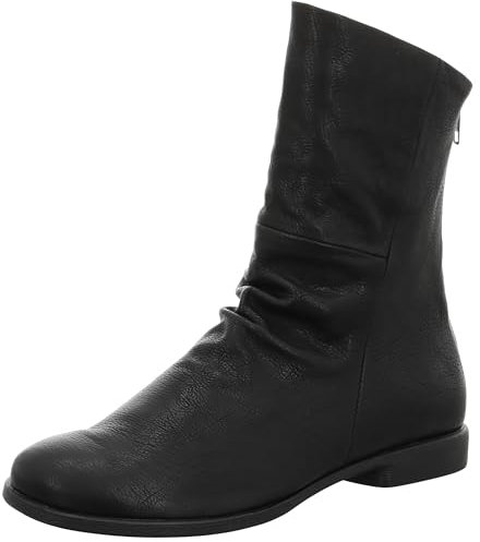 THINK! Damen AGRAT chromfrei gegerbte nachhaltige Stiefelette, 0010 SCHWARZ, 36 EU