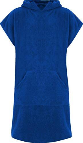 Adore 100% Cotton Hooded Changing Robe Royal Blue S/M Poncho Towel