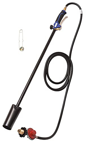 Flame King 100,000 BTU Propane Torch Kit Heavy Duty Weed Burner, 10-FT Hose Regulator Assembly, 40 inches Long