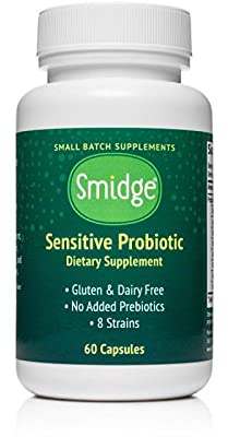 Smidge® Sensitive Probiotic 60 Capsules | 8-Strain Formula | Potent Probiotic Supplement | No Added Prebiotics | Gluten and Dairy Free