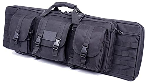 QMZDXH - Taktische Doppel Gewehrtasche - Gewehrfutteral | Militär | Jagd | Flinte | Tasche Für 2 Gewehre | Gewehr Groß für Magazine Storage und andere Tools - Schwarz, 120CM
