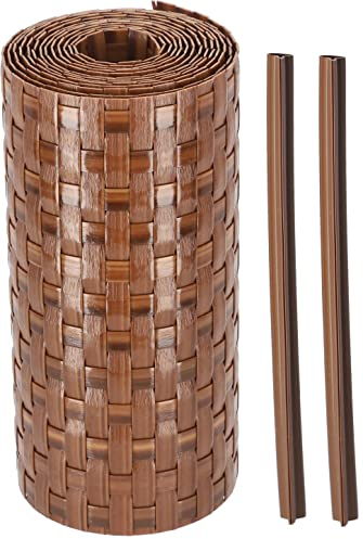 KOTARBAU® Tiras de privacidad de ratán 19x255 Rollo de valla, Rollo de paneles de ocultación, Valla protectora para jardines y balcones Marrón, Tiras de protección visual para balcón, Tiras privacidad